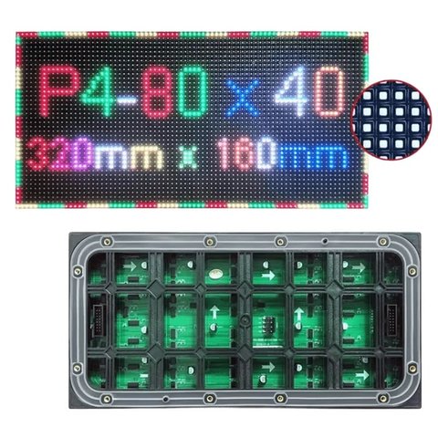 LED-модуль для рекламных экранов Hoozoe RGB-SMD1921 (p4, 320 × 160 мм, 80 × 40 точек, ІР65, 4500 нт) Превью 2