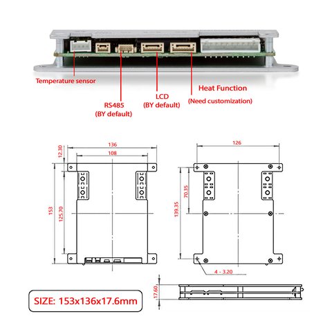 BMS-контроллер JIKONG JK-B1A8S10P, 100 А, для LiFePO4/Li-ion/LTO аккумуляторов Превью 4