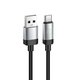 USB кабель Hoco X117, USB тип-C, USB тип-A, 100 см, 3 A, черный, с индикатором, в нейлоновой оплетке, #6942007652568 Превью 1