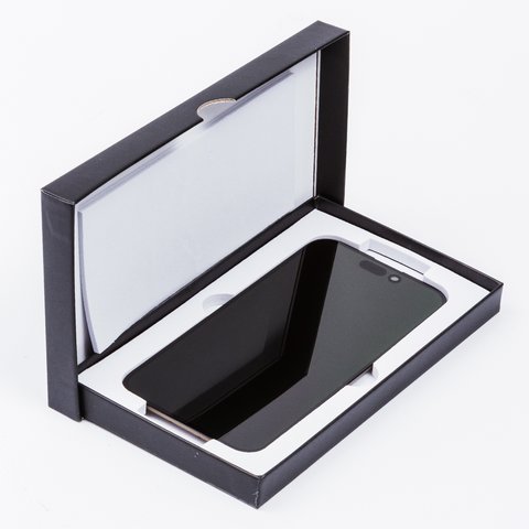 LCD compatible with iPhone 15 Pro, (black, with frame, without IC, (OLED), GX OEM hard) Preview 2