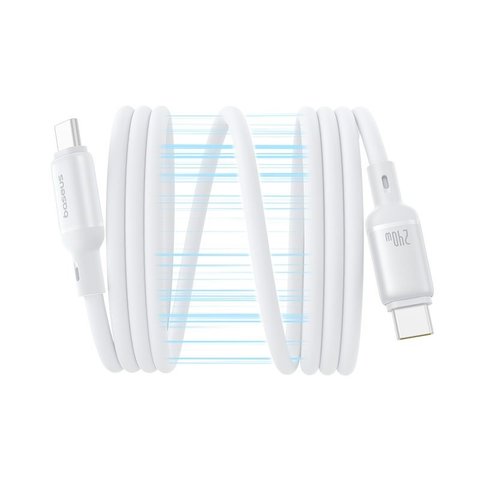 USB кабель Baseus PicoGo, 2xUSB тип-C, 100 см, 240 Вт, белый, силиконовый, магнитный, #P10376800211-00 Превью 2