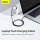 USB кабель Baseus Crystal Shine Series, 2xUSB тип-C, 200 см, 100 Вт, черный, в нейлоновой оплетке, #CAJY000701 Превью 2