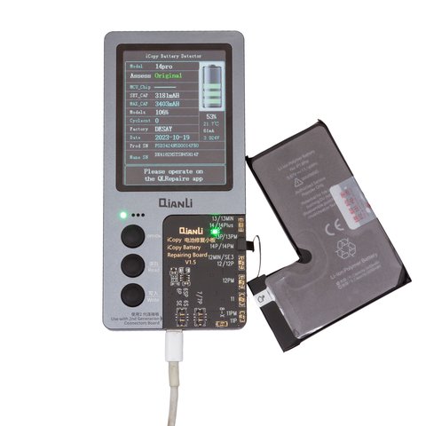 Batería JCID puede usarse con Apple iPhone 14 Pro, Li-Polymer, 3.87 V, 3400 mAh, mayor capacidad Vista previa  1