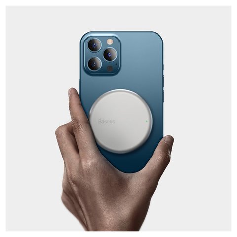 Беспроводное зарядное устройство Baseus Simple Mini Magnetic, Power Delivery (PD), белое, USB тип-C, стекло, пластик, металл, 15 Вт, c кабелем, магнитное, #WXJK-F02 Превью 1