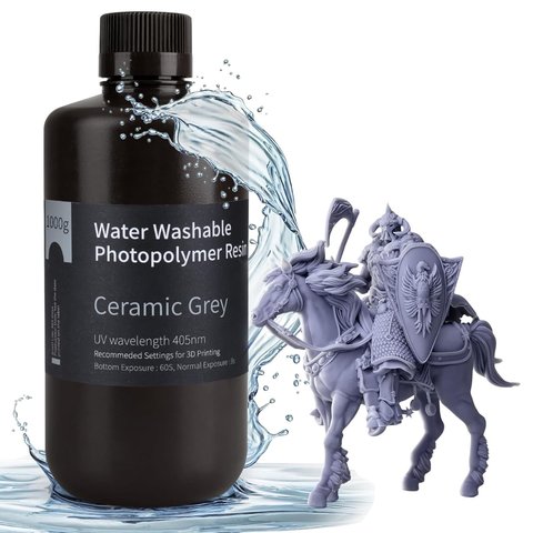 Фотополимерная смола для 3D-принтера ELEGOO Ceramic Grey (водосмываемая), 1 кг Превью 2