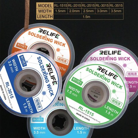 Стрічка для випаювання RELIFE RL-3515, Ш. 3,5 мм, (Д) 1,5 м Прев'ю 3