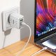 Сетевое зарядное устройство Hoco C136A, 45 Вт, Power Delivery (PD), белый, c кабелем USB тип-C к Lightning для Apple, 2 порта, #6942007627290 Превью 2