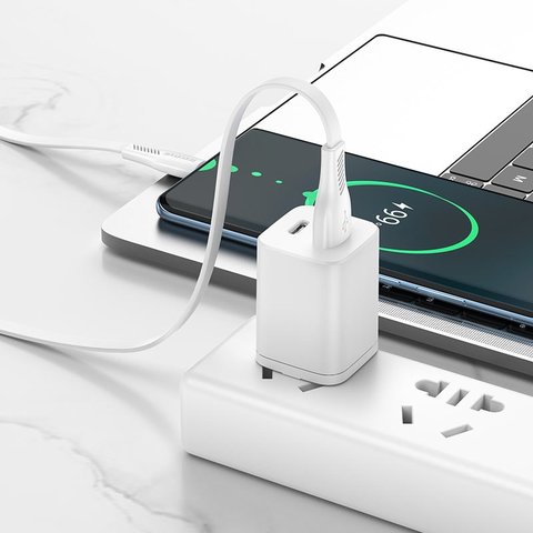 USB кабель Borofone BX85, USB тип-C, USB тип-A, 100 см, 3 A, белый, #6974443387124 Превью 1