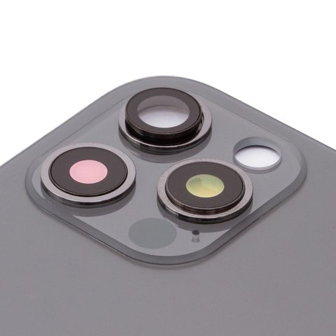 Задняя панель корпуса для iPhone 12 Pro, серая, со стеклом камеры, small hole, graphite Превью 1