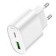 Сетевое зарядное устройство Hoco C109A, 20 Вт, Quick Charge, Power Delivery (PD), белый, 2 порта, #6942007656719 Превью 1