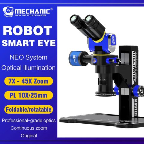 Мікроскоп Mechanic SE7045-TGSD ROBOT SMART EYE, тринокулярний, 7X-45X Прев'ю 1